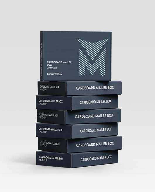 Cardboard Mailer Box Mockup Psd Set For Photoshop