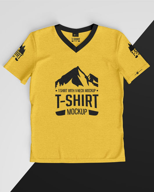 Download T-Shirts with V-Neck MockUp Set | Download