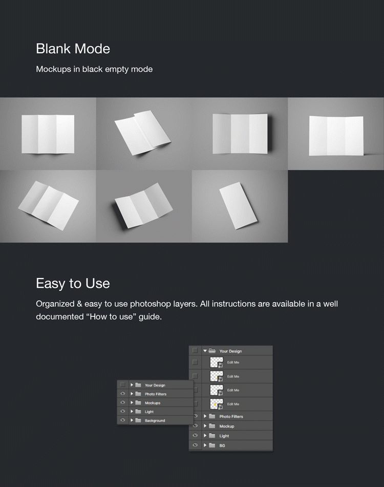 Trifold Brochure Mockup - Folded A4 | Download