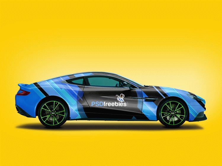 Aston Martin Car Branding Mockup Free PSD | Download