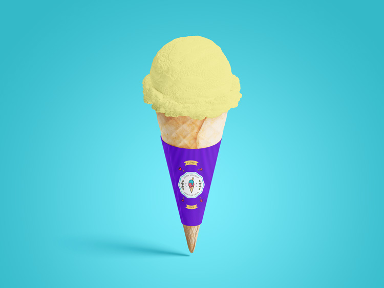 Download Free Brand Ice Cream Cone Mockup Psd Mockupfree Co