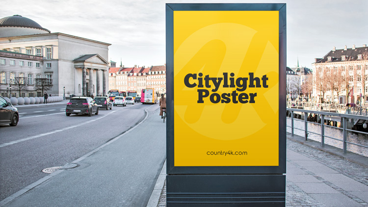 Free Citylight Poster 2 PSD MockUp in 4k - Mockupfree.co