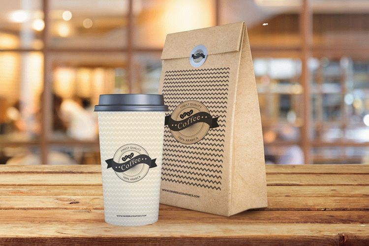 Download Free Coffee Cup and Paper Bag Mockup PSD | Download