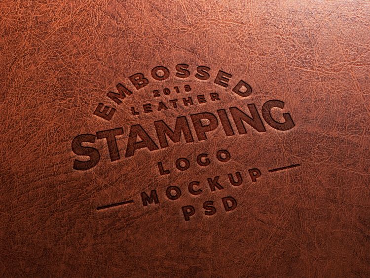 Download Free Embossed Leather Stamping Logo Mockup PSD | Download