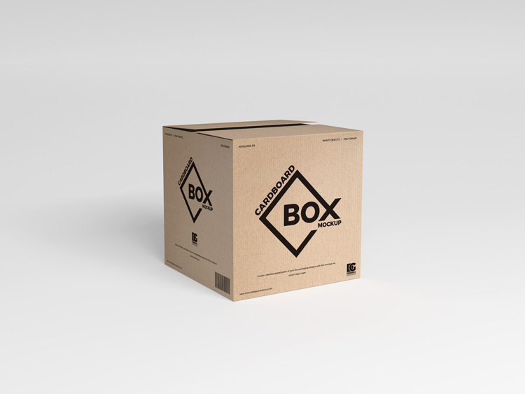 Download Free PSD Square Cardboard Box Mockup Design | Download