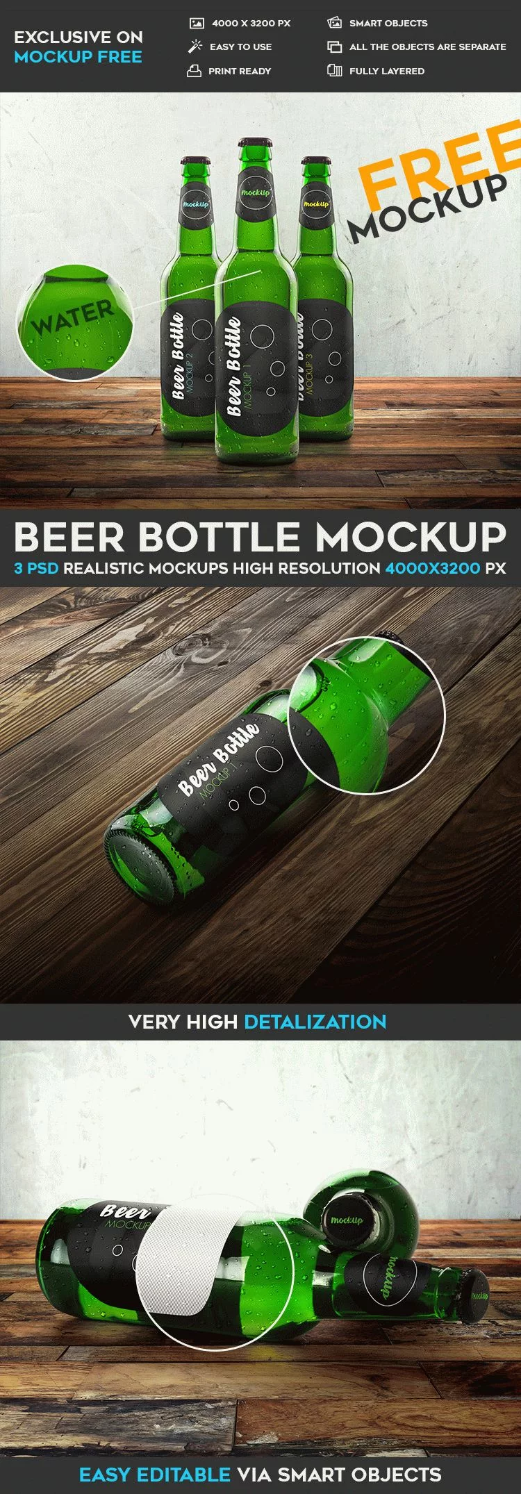 Beer Bottle – Free PSD Mockup