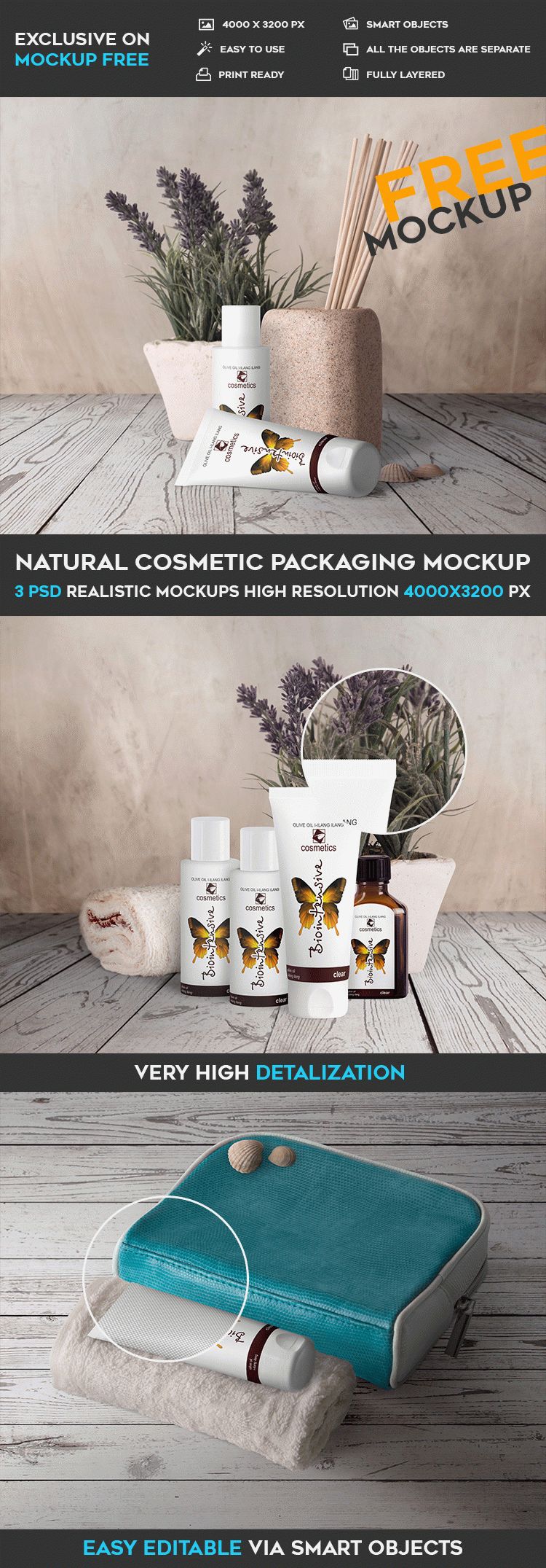 Download Natural Cosmetic Packaging - Free PSD Mockup | Download