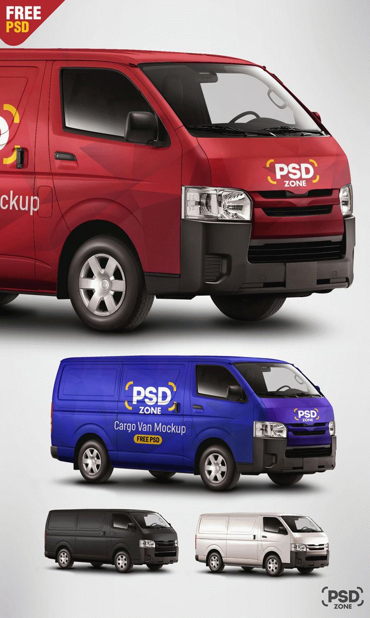 Download Cargo Van Mockup Free PSD | Download