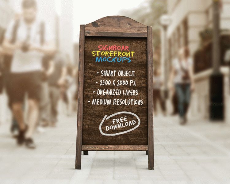 Download Signboard Chalkboard Mock-ups | Download