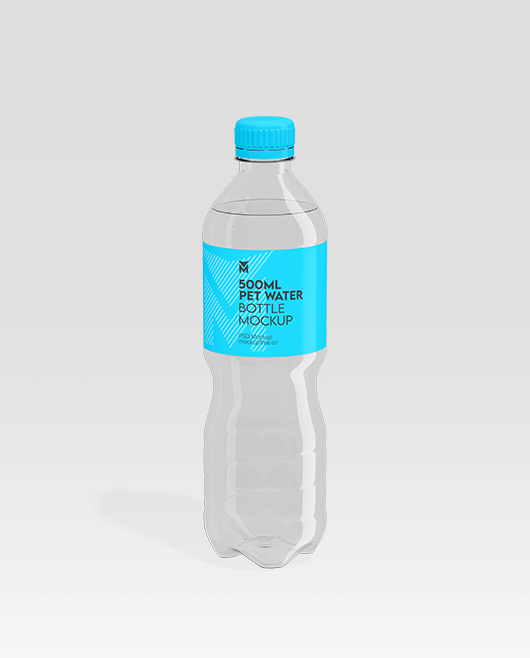 500ml PET Water Bottle Mockup for Photoshop (PSD)