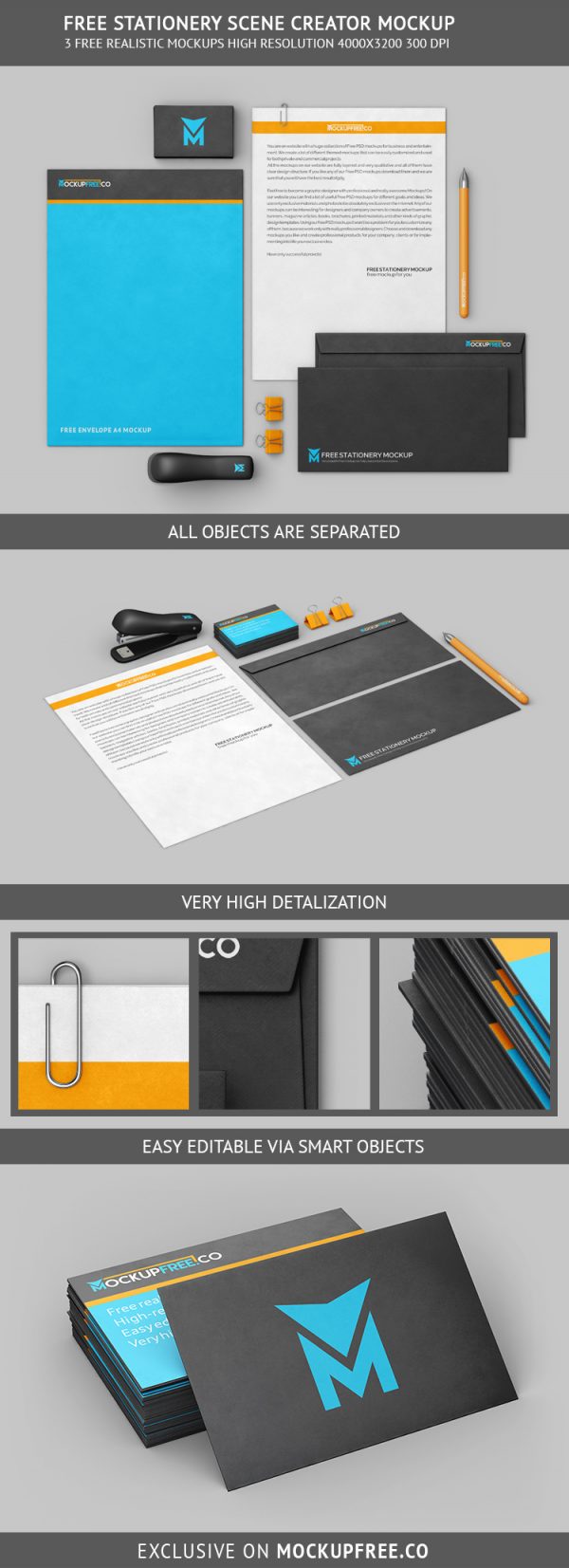 Download Stationery Scene Creator - Free PSD Mockup | Download