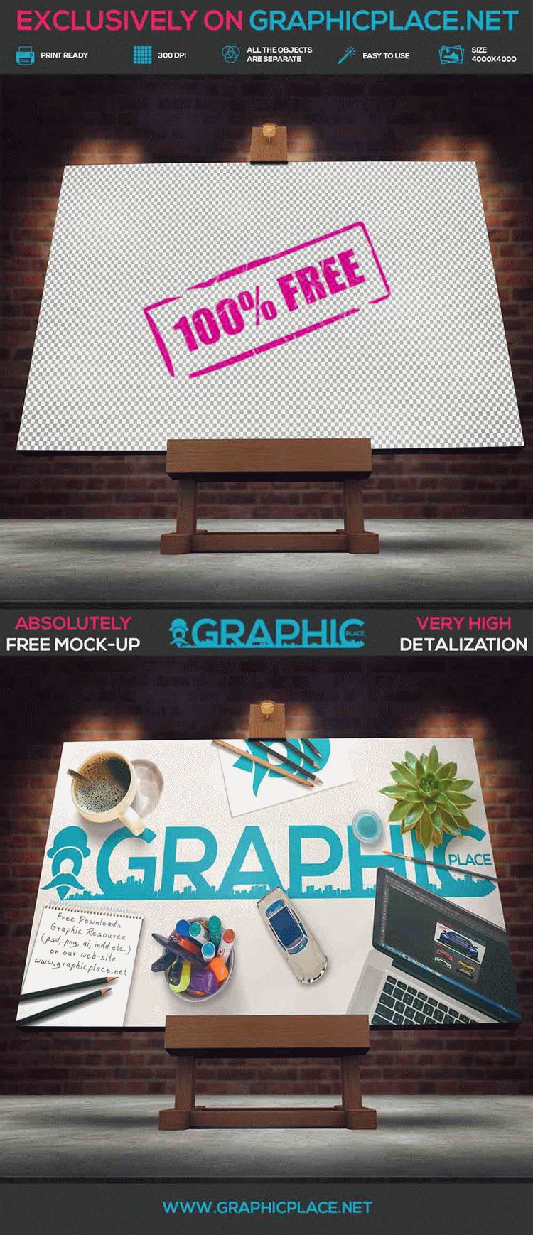 Download Studio Easel - Free PSD Mockup | Download