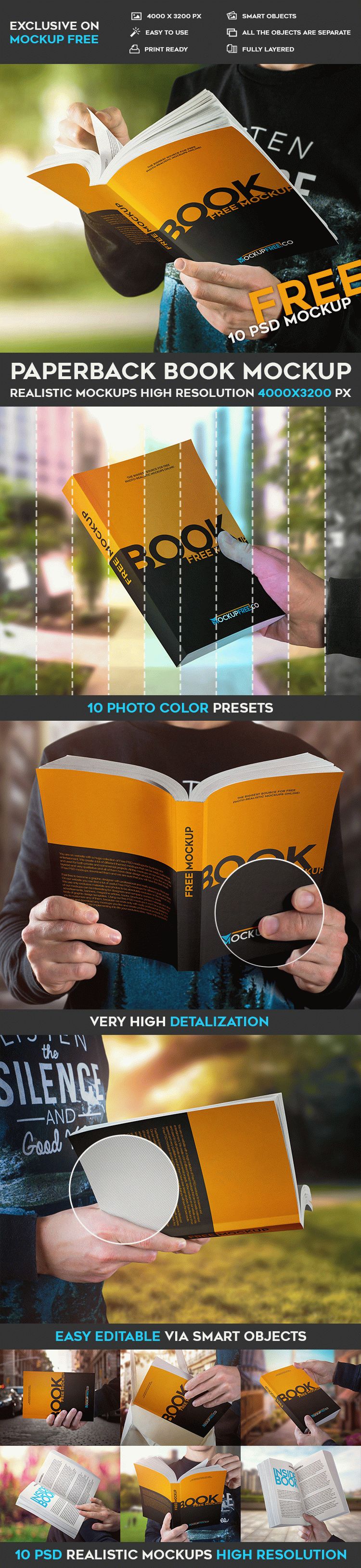 Paperback Book – 10 Free PSD Mockups