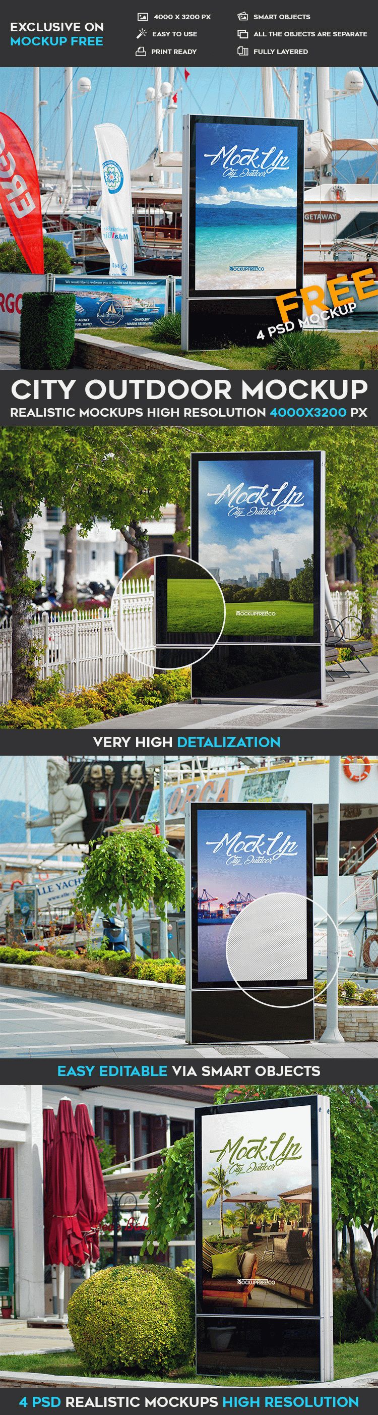 City Outdoor – 4 Free PSD Mockups