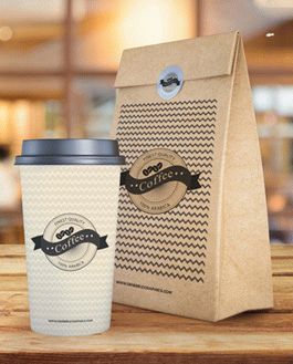 Download Free Coffee Cup and Paper Bag Mockup PSD | Download