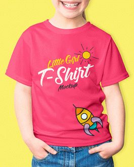 Download Free Little Girl T-Shirt Mockup PSD | Download