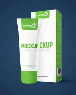 Free PSD Mockup for Cosmetic Tube and Box