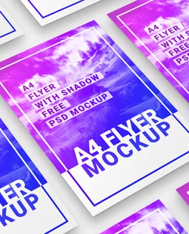 A4 Flyer With Shadow – 2 Free PSD Mockups