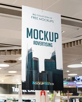 Advertising in Supermarket – Free PSD Mockup