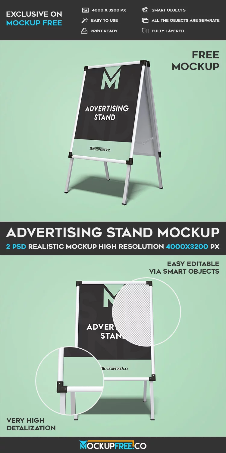 Advertising Stand – 2 Free PSD Mockups