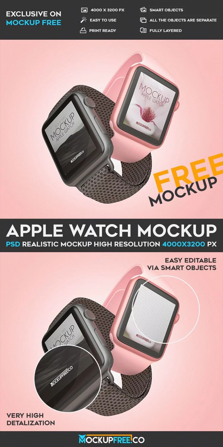 Apple Watch – Free PSD Mockup