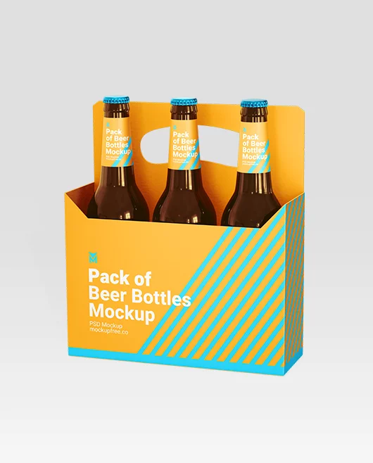 Beer Bottle Pack Mockup PSD Template