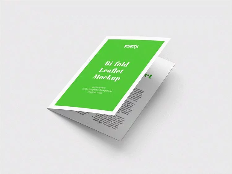 Bi Fold Leaflet PSD Mockup / Free Edition