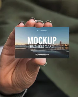 Business Card in Hand – Free PSD Mockup