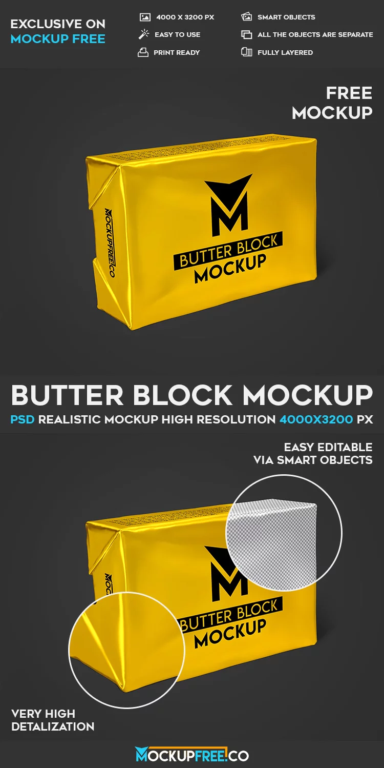 Butter Block – Free PSD Mockup