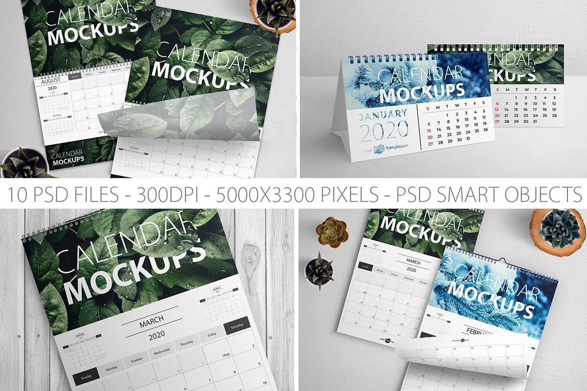 Calendar PSD Mockup Set