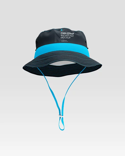 Chin Strap Bucket Hat PSD Mockup