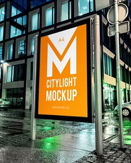 Citylight Poster – Free PSD Mockup