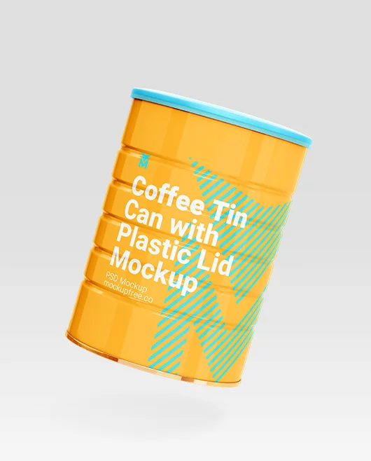 Coffee Tin Can PSD Mockup