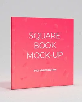 Colorful Backgrounds and Free Square Book PSD Mockup