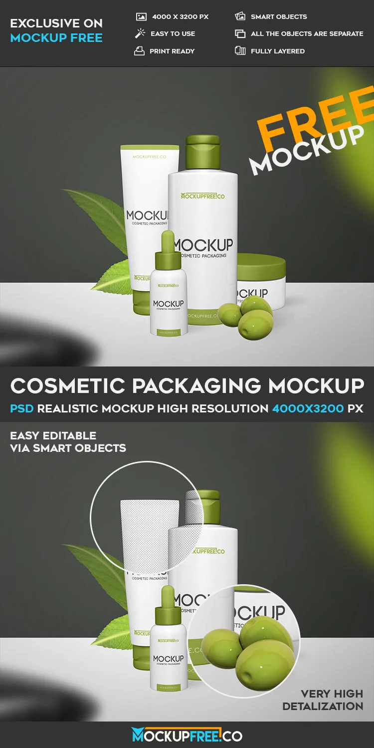 Cosmetic Packaging – Free PSD Mockup