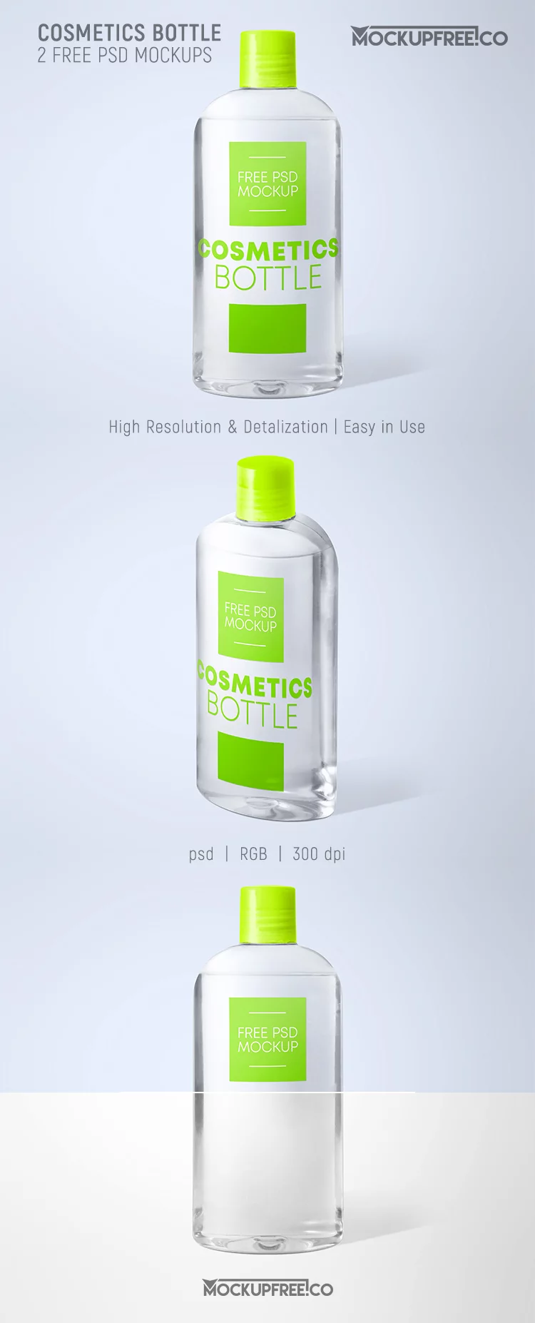 Cosmetics Bottle – 2 Free PSD Mockups
