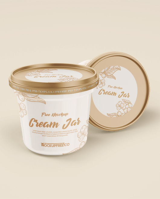 Cream Jar – 2 Free PSD Mockups - Mockupfree.co