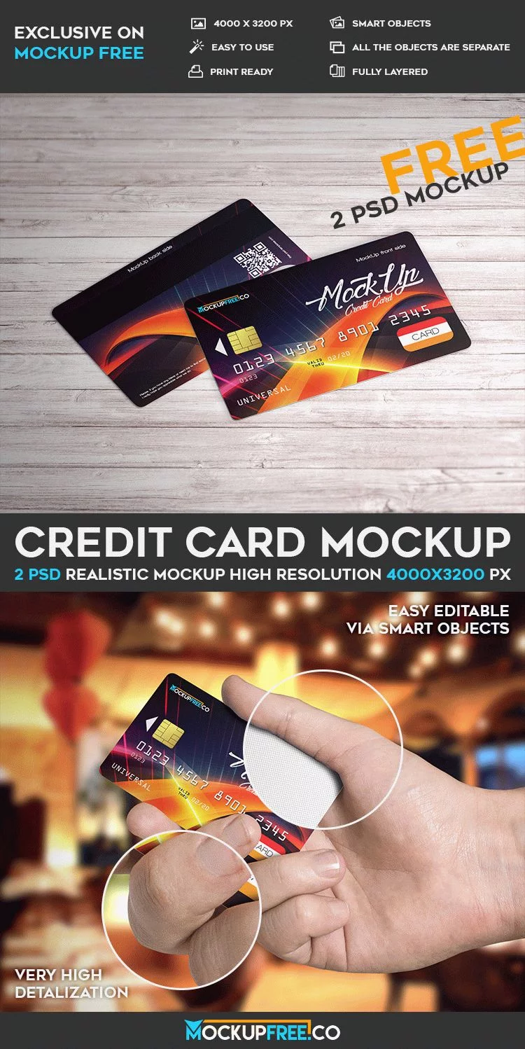 Credit Card – 2 Free PSD Mockups
