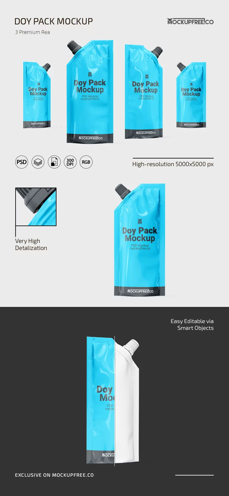 Doy Pack Mockup PSD Template Set