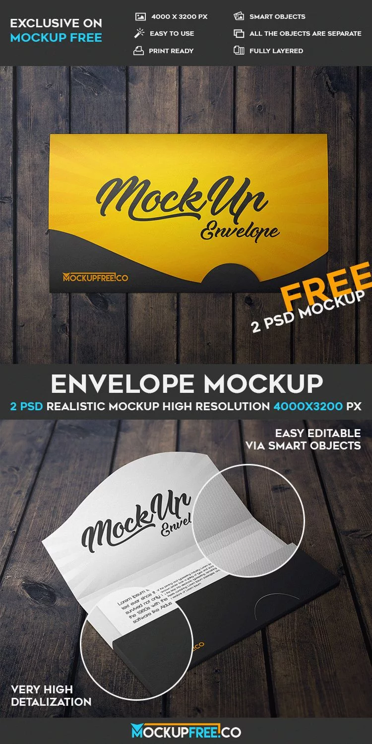 Envelope – 2 Free PSD Mockups
