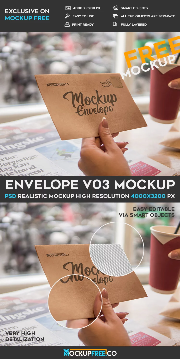 Envelope V03 – Free PSD Mockup
