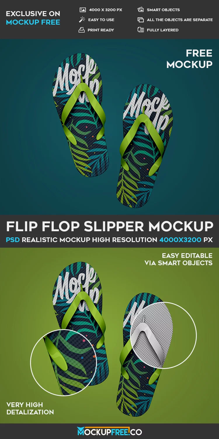 Flip Flop Slipper – Free PSD Mockup