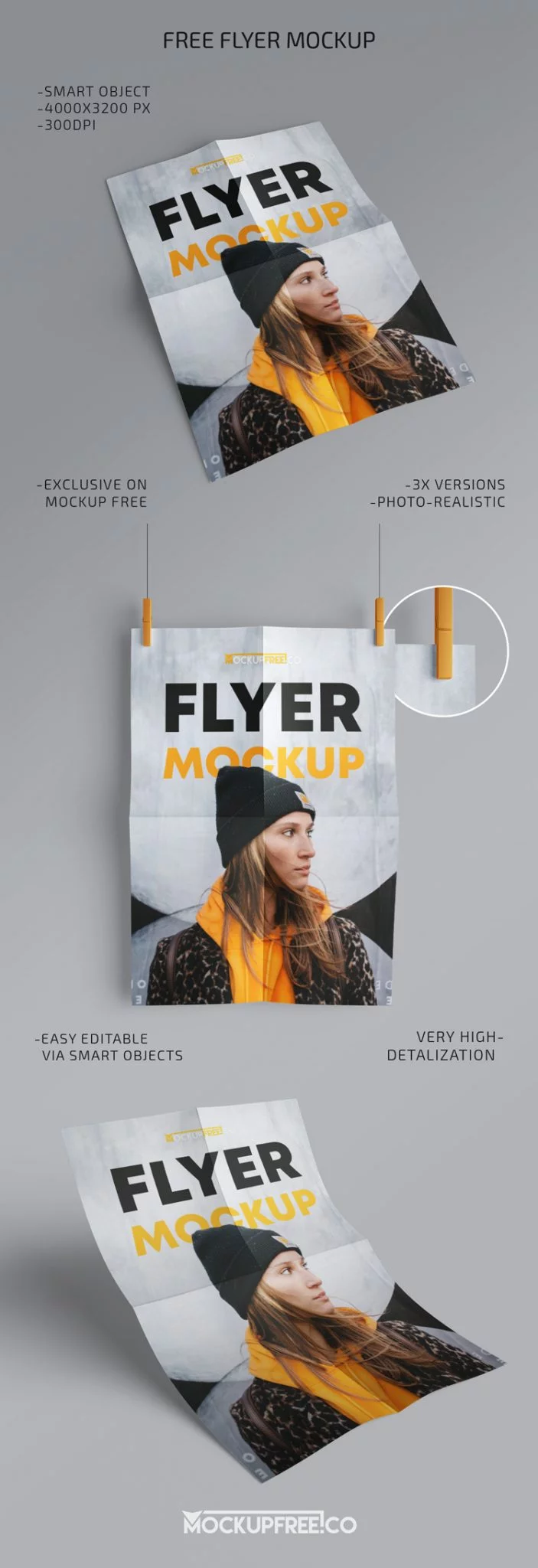 Flyer – 3 Free PSD Mockups