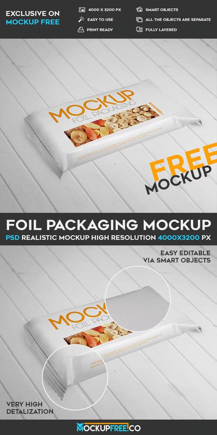 Foil Packaging – Free PSD Mockup