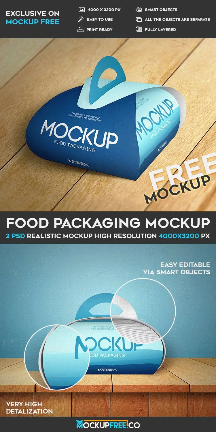 Food Packaging – 2 Free PSD Mockups