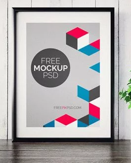 Framed Poster Mockup Free PSD
