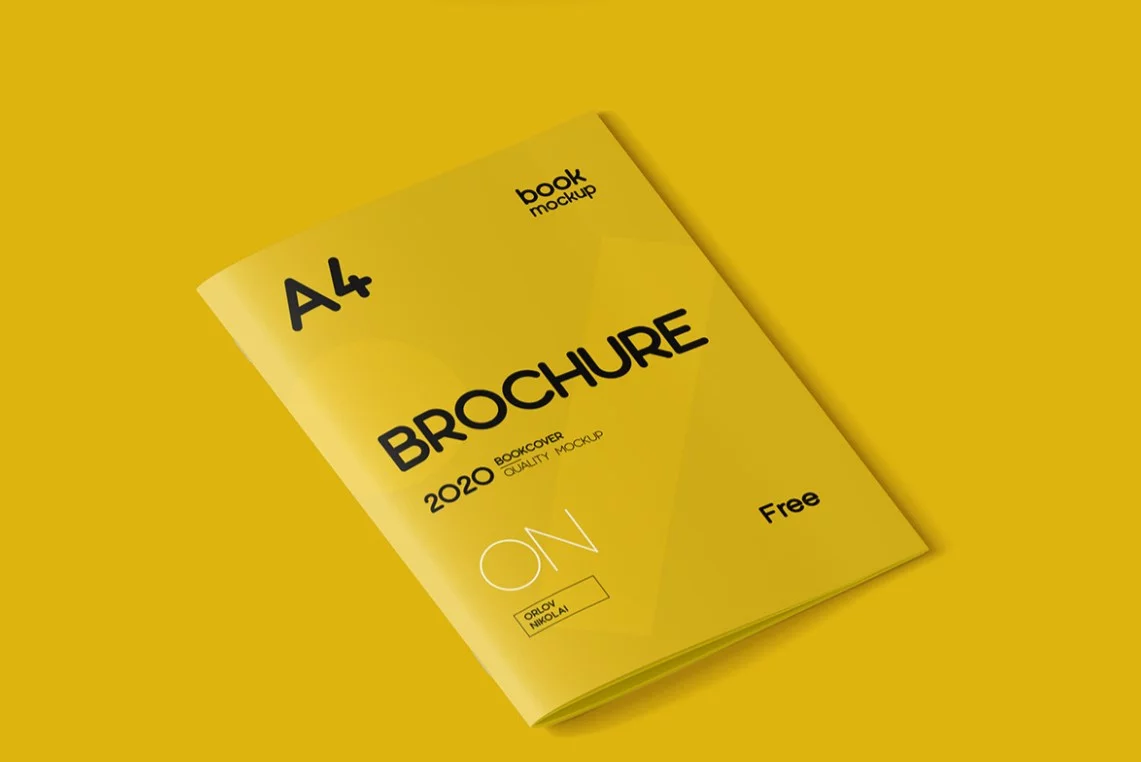 Free A4 Brochure PSD Mockup Template