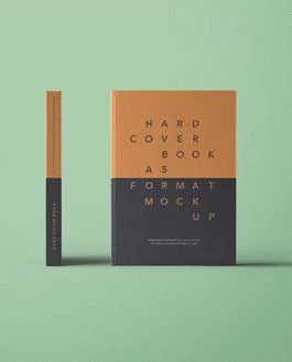 Free A5 Hardcover Book PSD Mockup