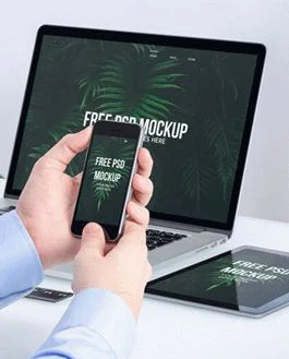 Free Apple Devices PSD Mockup