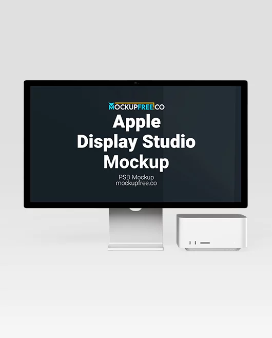 Free Apple Display Studio PSD Mockup